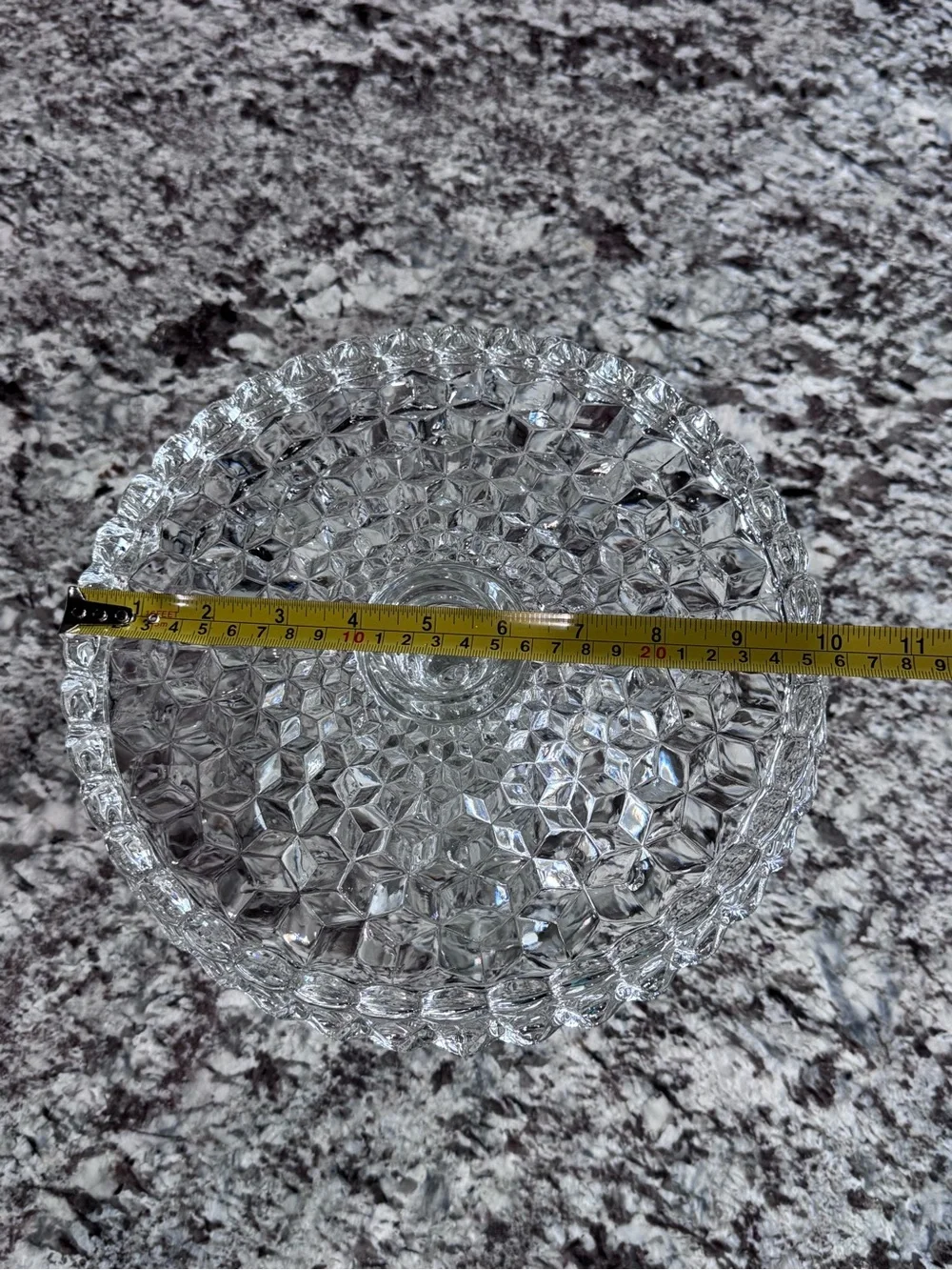 Fostoria American #2056 Clear Old Round Glass Pedestal Cake Stand With Rum Well